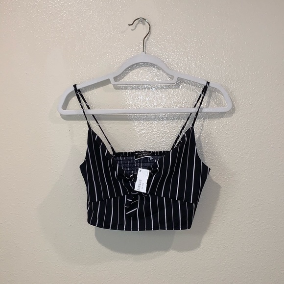 ANGL Tops - ANGL Pinstriped crop top